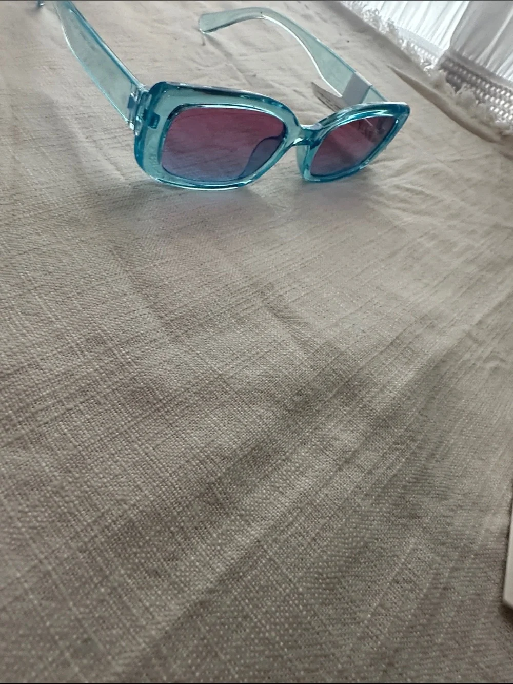 Claire's Aqua Blue Kids Sunglasses with Aqua & Silver Faux Nails & 6 pc hair cl